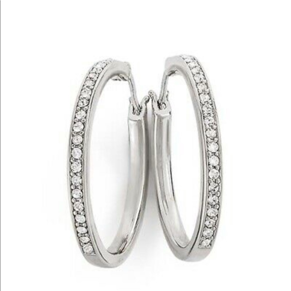 Silver 30mm Hoop Earrings Swarovski